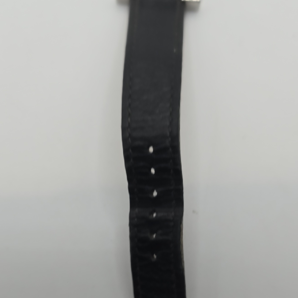 Hermes Black Leather Strap Silver-Tone Case Watch - Picture 5 of 14